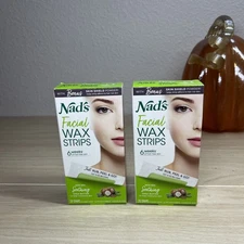 Nad's Facial Wax Strips - Wax for Women - 20 Strips + Oil Wipes Lot Of 2