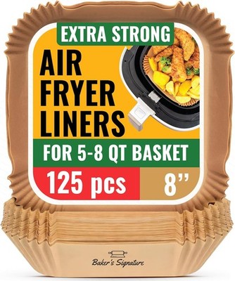 Air Fryer Paper Liners 125Pcs Air Fryer Disposable Liners Non-Stick & Oil Proof