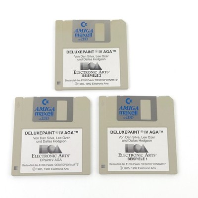 Commodore Amiga: Deluxepaint IV AGA - 3 Disketten ohne OVP (CBM PAL Disk)