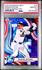 Shohei Ohtani RARE PURPLE REFRACTOR /250 BOWMAN CHROME ROY PSA 10
