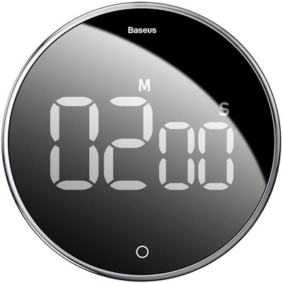 Elektronischer Timer mit Drehsteuerung Baseus Drehzeitschaltuhr Schwarz-Silber