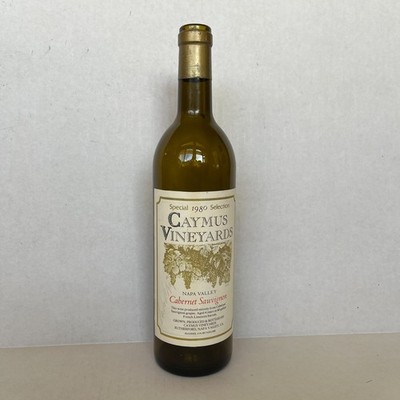 1980 Caymus Special Selection Cabernet Empty Bottle Signed by Charlie Wagner Sr