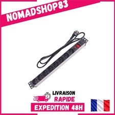 Multiprise PDU 8 prises rack 19 pouces Parafoudre Perel 37331 3680 W