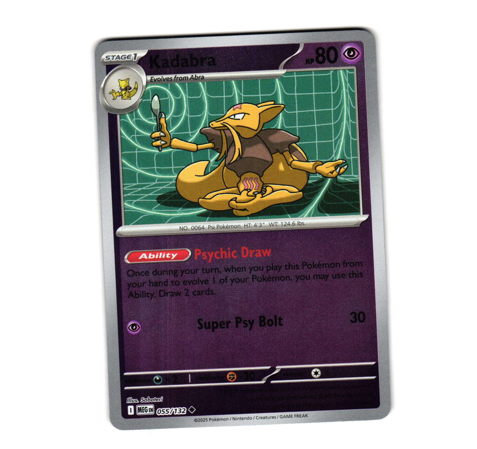 Pokemon Kadabra 055/132 ME01 Mega Evolution Reverse Holo [NM]