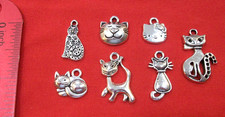 CATS, KITTENS, KITTY CHARMS,7 pcs. - 7 different designs, Cute Assortment, NEW