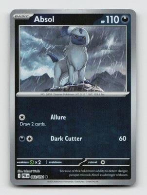 Absol 063/094 Common PFL Phantasmal Flames Pokemon Reverse Holo NM/M