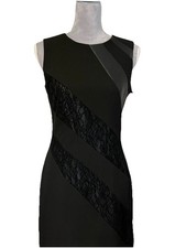 NWT Calvin Klein Sz 4 Black LBD Sheath Career Special Occasion Dress Sleeveless