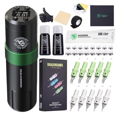 Dragonhawk Drahtlose Tattoo Maschine 1500mAh 3,5mm 20 Stück N