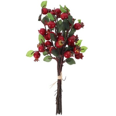 5 Pack Artificial Rosehip Berries Faux Pomegranate Floral Picks Realistic