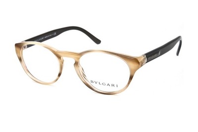 Bvlgari 3012 5077 Light Brown Marble Brown size 50/19/140 Italy Eyeglasses