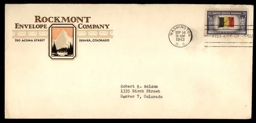 Mayfairstamps US FDC 1943 Flag of Belgium First Day Cover aax_56483