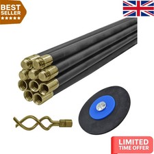 Ultimate 9M Drain Rod Set: 10 Flexible Rods & Brass Plunger Kit for Homeowners