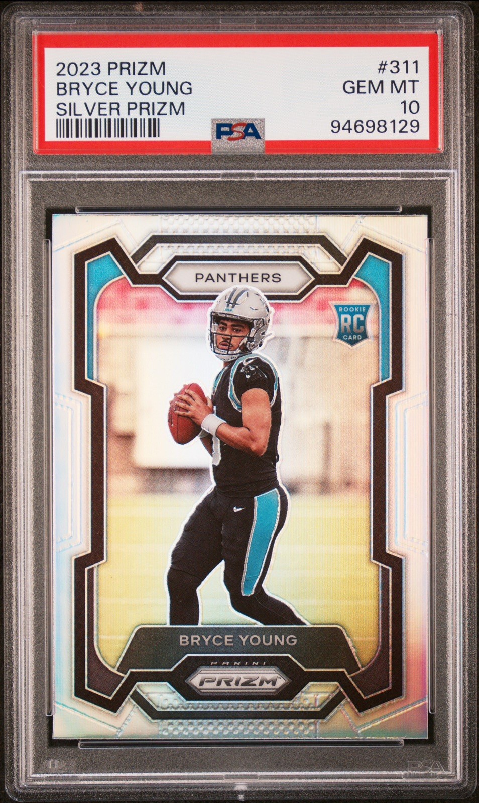 2023 Panini Prizm #311 Bryce Young Carolina Panthers Rookie Silver Prizm PSA 10