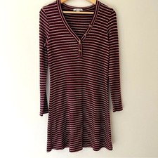 American Eagle Henley Dress Ribbed Striped Y2K Size Medium