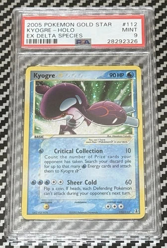 2005 Pokemon EX Delta Species # 112 Gold Star Kyogre Holo PSA 9 MINT! Free Ship!