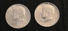 1964 - D and 1964 - P Kennedy Silver Dollars (Lot of 2), US Coins, 50c, Circ.