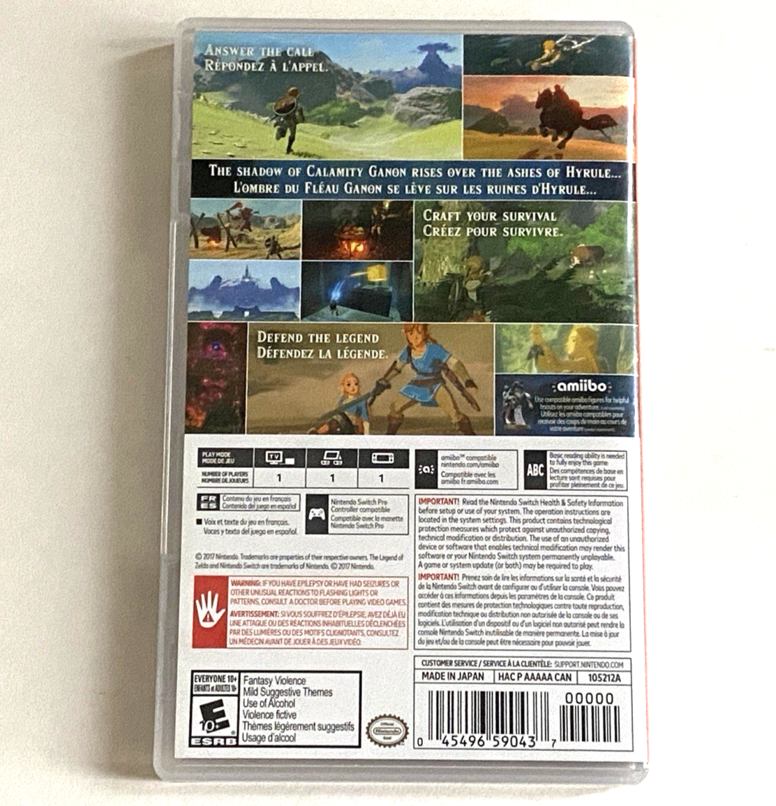 Zelda Breath of the Wild Case Only NO GAME Nintendo Switch Empty