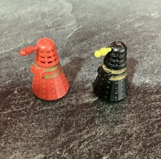 Original Dr Who Dalek Rolykins 1965 Black & Red By Louis Marx Black & Red Bundle
