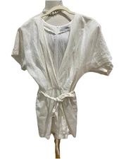 Urban Outfitters White Linen Blend Romper Xs Sz 0 Women's Jumpsuit Shorts Nwt