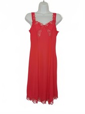 Vintage 50's/60's Pink/Red Slip Dress (14) Grunge Babydoll Coquette Pin-Up 