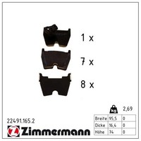Zimmermann 22491.165.2 Bremsbelagsatz, Scheibenbremse