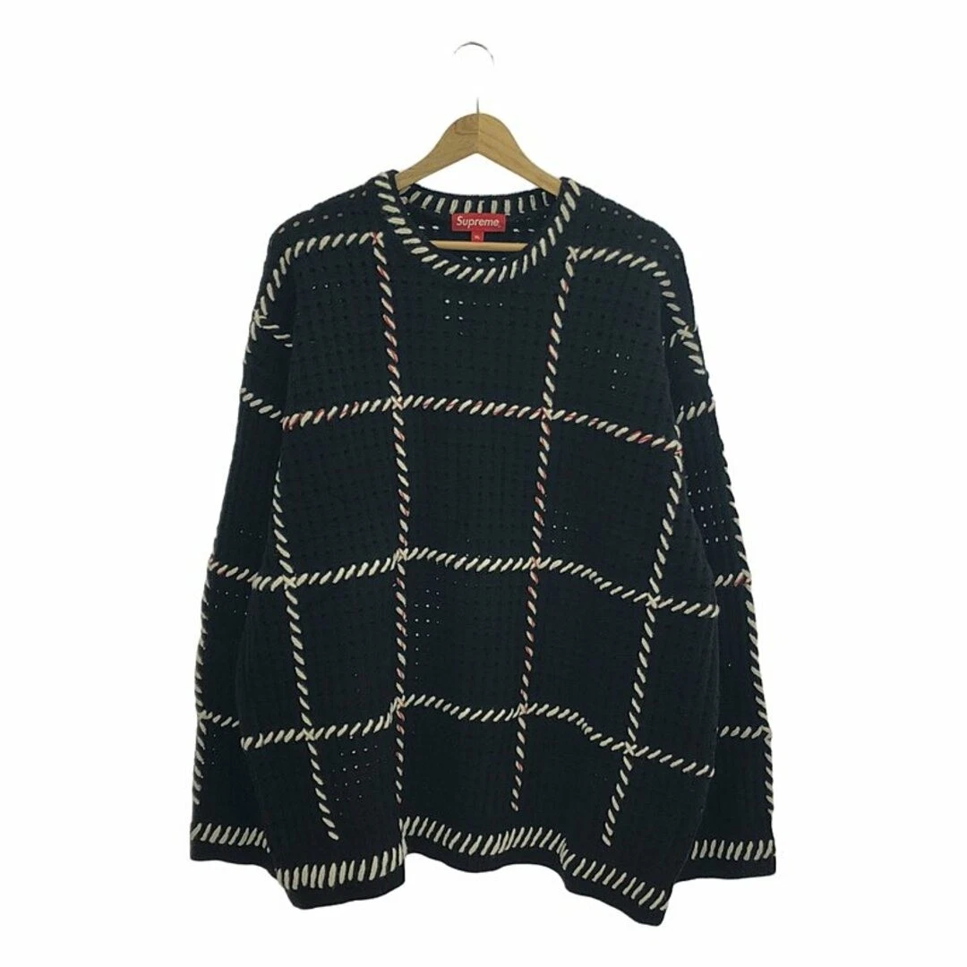 Pull SUPREME 2023SS point de couette tricot XL noir homme occasion KLDR 0