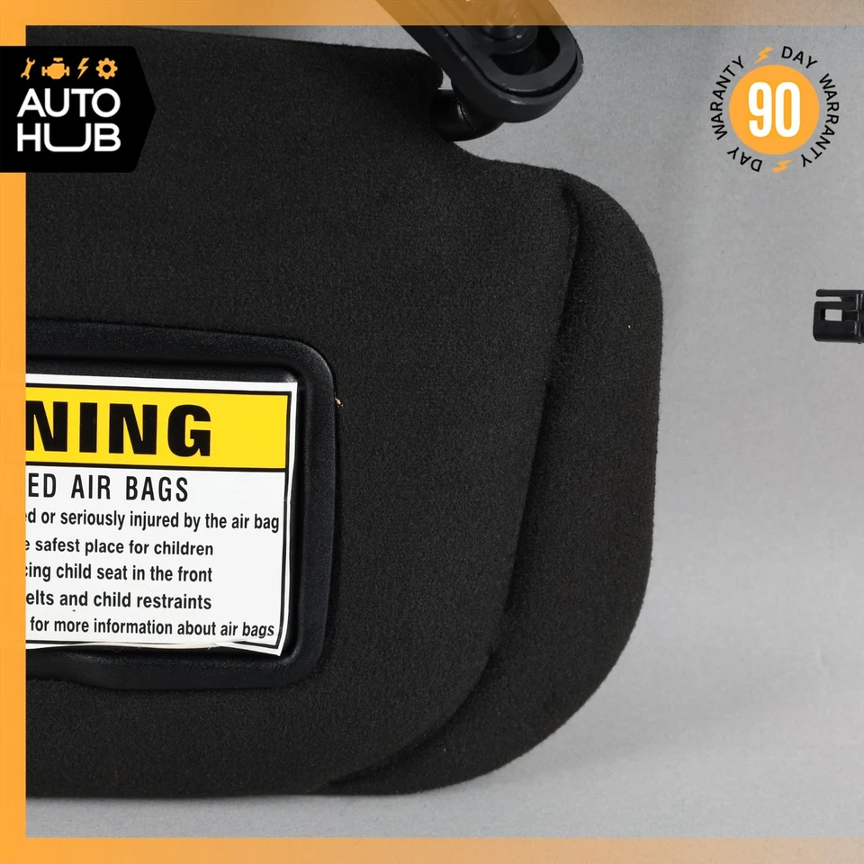 03-18 Maserati GranTurismo M145 Right Passenger Side Sun Visor Shade Black OEM - Image 3 of 4