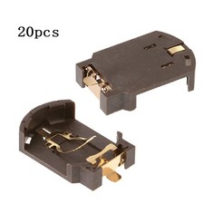CR2032 Horizontal Coin Button Battery Holder Black Container for Case Accessorie