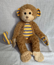 Douglas Cuddle Toy Color Stripes Collection Gray Yellow Monkey Plush 18" w/ Tag