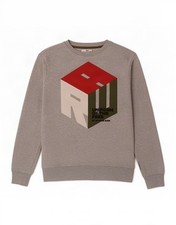 G-Star Womens Graphic Sweatshirt Jumper UK 14 Medium Grey Flecked Cotton LH07