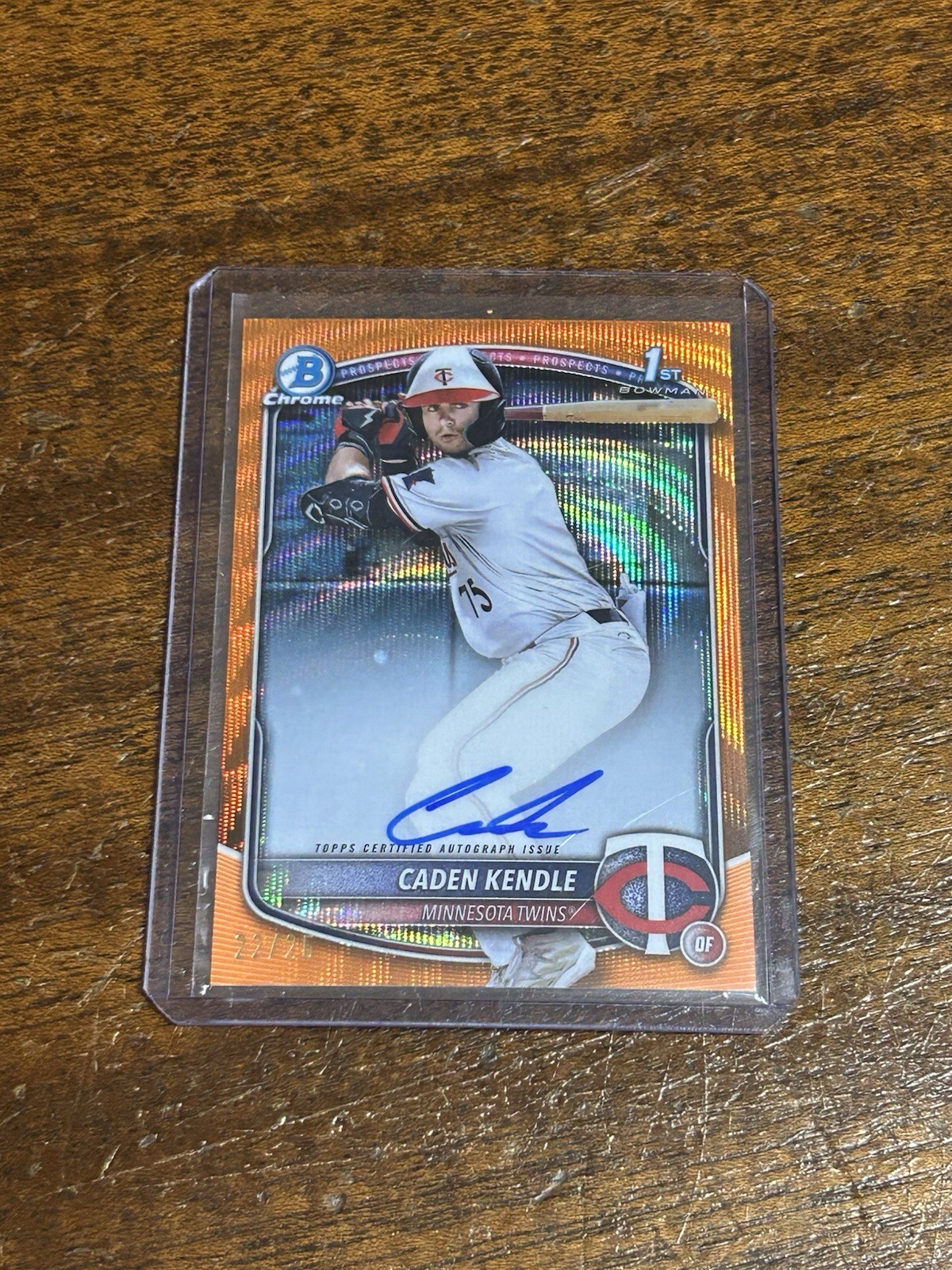 2025 Bowman Chrome Prospects Caden Kendle 1st Auto Orange Refractor /25