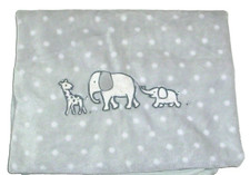 Circo Gray Elephant Giraffe Baby Blanket White Polka Dot Two By Two Target 30x40