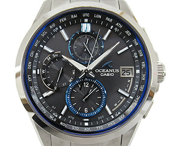 Used CASIO OCEANUS Classic Line Titanium Radio Solar Chronograph Watch MADE