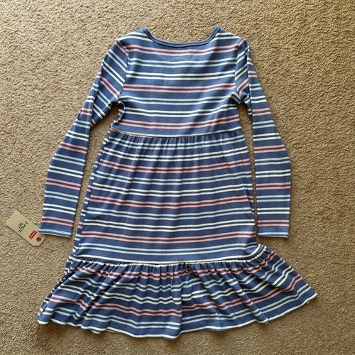 Levi's Dress Girls Medium 10/12 Youth Blue Striped NWT Long Sleeve Crewneck - Picture 2 of 11