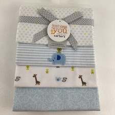 Carter's Just One You 4 Pack Receiving Blankets Baby Animals Elephant Giraffe