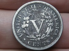 1886 Liberty Head V Nickel 5 Cent Piece- Fine/VF Details