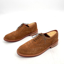 Samuel Windsor Brown Suede Oxford Brogues Shoes Size 9 Leather Dress Shoes tan
