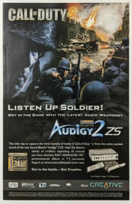 Call of Duty Audigy 2 ZS Sound Blaster Print Ad Poster Art PROMO Original Advert