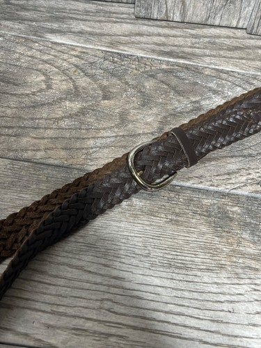 Cinturón Hombre Vintage Cuero Argentino Trenzado Marrón Genuino XL - Imagen 5 de 5