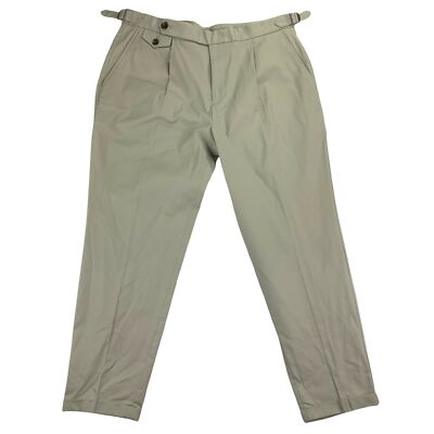 Tasso Elba Mens Pleated Cuffed Bottom Fashion Ankle Pants Beige 34x30