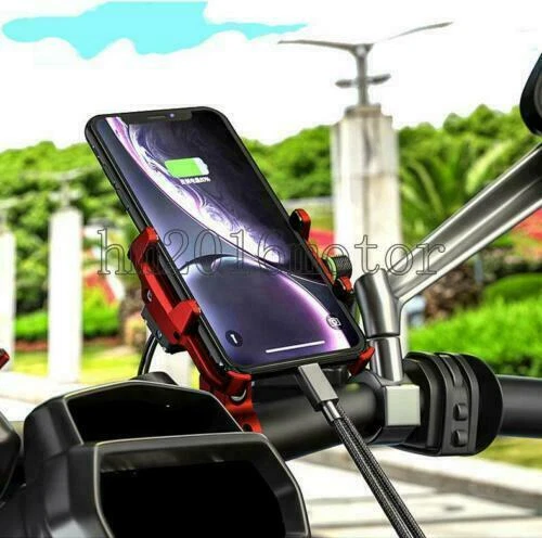 Suporte de telefone de alumínio com carregador USB para Kawasaki Vulcan 500 750 900 1700 2000 - Imagem 3 de 4