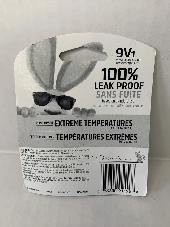 Energizer E300315404 9 V Batteries - 1 Count - Image 2 of 2