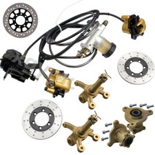 Front 3 Stud Wheel Hub Steering Spindle Twin Brake Caliper Rotor Go Kart Vehicle