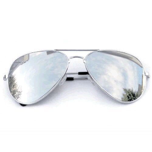 New Shades Sunglasses Mirrored Classic Party Hot TopGun Chrome Pilot Cop Costume - Afbeelding 1 van 6