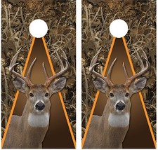 Whitetail Buck Deer Grassland Camouflage brown Cornhole Board Decal Wrap Wraps