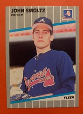 1989 Fleer John Smoltz #602 Atlanta Braves Vintage Baseball card ROOKIE MLB