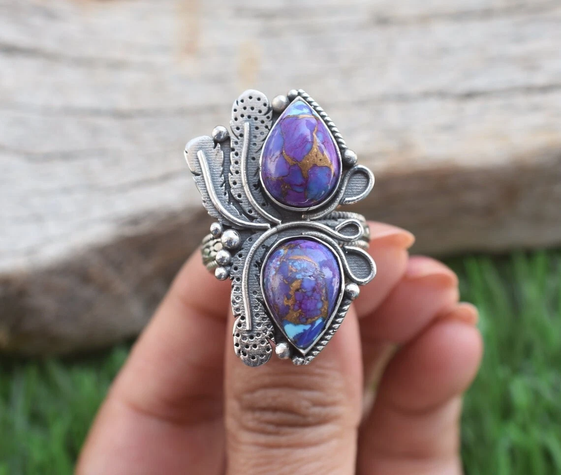 Purple copper hotsell turquoise ring