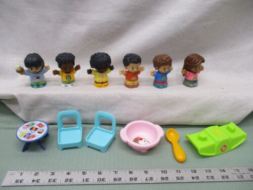 Fisher Price Little People Three pack Ice Cream Bowl Uno Teeter Totter Chair Toy - Afbeelding 1 van 40