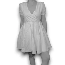 AZI LAND White Sara Wrap Dress