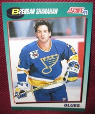 1991-92 SCORE ROOKIE & TRADED #38T BRENDAN SHANAHAN BASE CARD NM-MT. rookie card picture